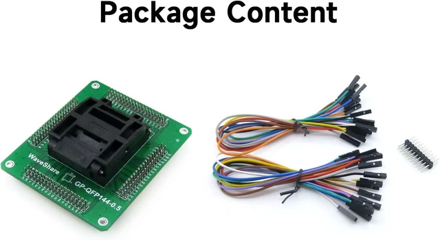 Alt view image 2 of 2 - waveshare GP-QFP144-0.5 QFP144 TQFP144 LQFP144 IC51-1444-1354-7 IC Test Socket Programming Adapter 0.5mm Pitch