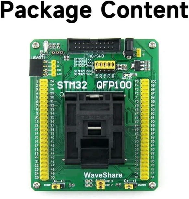 Main image of Waveshare QFP100 LQFP100 QFP STM32F2 STM32F4 STM32 IC Test Socket Programming Adapter 0.5mm Pitch