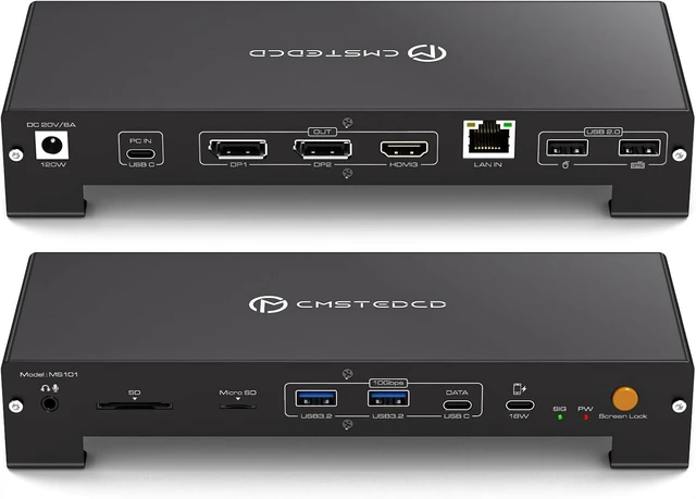 Main image of 15-in-1 Thunderbolt Docking Station Triple Monitor 4K@60Hz MST SST Dock | 15 Ports USB-C Dock, 3 Monitor Docking Station, 100W PD Charging, 4K@60Hz HDMI & DP Output, 1000M LAN, QC18W & Audio