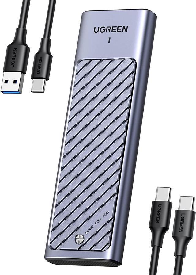 Main image of UGREEN M.2 NVMe and SATA SSD Enclosure Aluminum, 10Gbps USB 3.2 Gen2, USB C Thunderbolt 3 Compatible External M.2 NVMe SSD Enclosure Support UASP Trim for PCIe M, B+M Keys Size 2230/2242/2260/2280 SSD