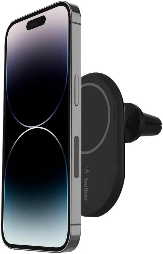 Alt view image 3 of 7 - Belkin Magsafe Compatible Car Phone Magnetic Charging Mount, Air Vent Phone Holder And Charger For Iphone 13, 12, Pro, Pro Max, Mini (Power Supply Included)