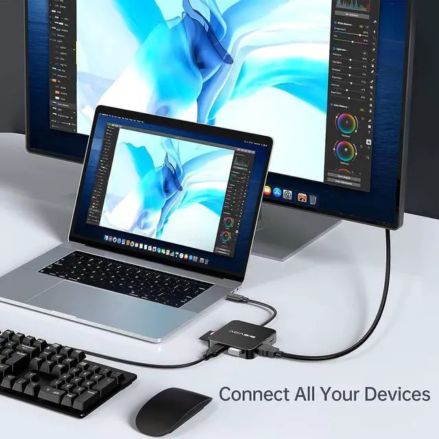 Alt view image 12 of 14 - USB C Hub, Multi-Port USB Type-C Hub with 4K HDMI, Power Delivery 100 W | 3 USB 3.0 Port | 1 Type-C 3.0 Port | USB Splitter Adapter for MacBook, Mac Mini, XPS, Laptop and USB C Devices (0.5ft-7 in 1)