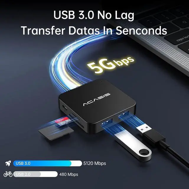Alt view image 10 of 14 - USB C Hub, Multi-Port USB Type-C Hub with 4K HDMI, Power Delivery 100 W | 3 USB 3.0 Port | 1 Type-C 3.0 Port | USB Splitter Adapter for MacBook, Mac Mini, XPS, Laptop and USB C Devices (0.5ft-7 in 1)