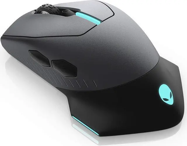 Alt view image 2 of 4 - Alienware Wired/Wireless Gaming Mouse AW610M: 16000 DPI Optical Sensor - 350 Hour Rechargeable Battery Life - 7 Buttons - 3-ZONE Alienfx RGB Lighting, Dark Side of the Moon