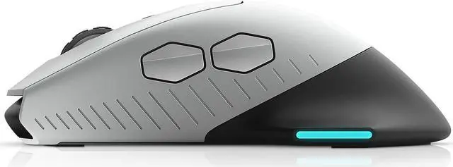 Alt view image 5 of 5 - Alienware Wired/Wireless Gaming Mouse 610M-Light, Lunar Light