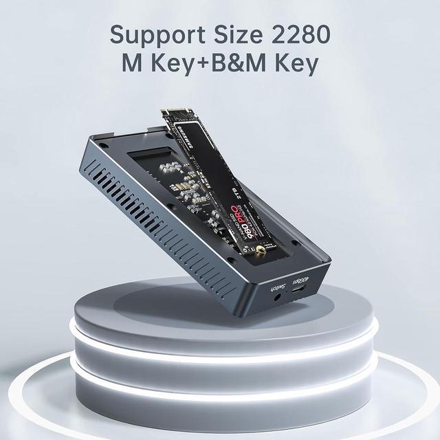 Alt view image 14 of 14 - ACASIS 40Gbps M.2 NVMe SSD Enclosure with Built-in Cooling Fan, Tool Free Installation, TBU 405 Pro for M1 M2 Pro/Max, Compatible with USB4/3.2/3.1/3.0/2.0, Support SSD Size 2280 B+M M-Key