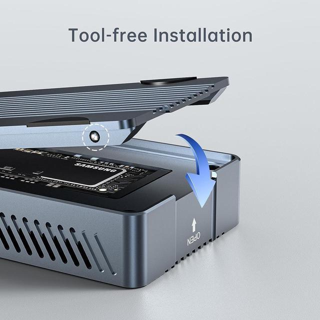 Alt view image 12 of 14 - ACASIS 40Gbps M.2 NVMe SSD Enclosure with Built-in Cooling Fan, Tool Free Installation, TBU 405 Pro for M1 M2 Pro/Max, Compatible with USB4/3.2/3.1/3.0/2.0, Support SSD Size 2280 B+M M-Key