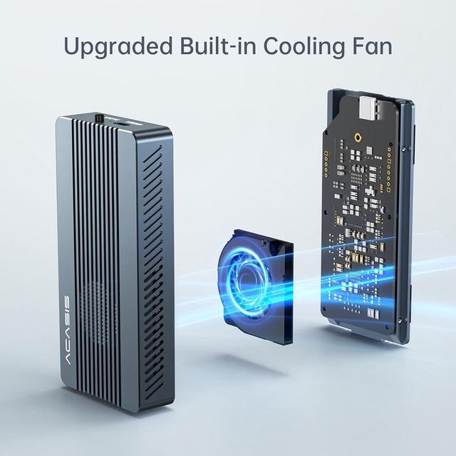 Alt view image 9 of 14 - ACASIS 40Gbps M.2 NVMe SSD Enclosure with Built-in Cooling Fan, Tool Free Installation, TBU 405 Pro for M1 M2 Pro/Max, Compatible with USB4/3.2/3.1/3.0/2.0, Support SSD Size 2280 B+M M-Key