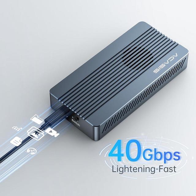 Alt view image 10 of 14 - ACASIS 40Gbps M.2 NVMe SSD Enclosure with Built-in Cooling Fan, Tool Free Installation, TBU 405 Pro for M1 M2 Pro/Max, Compatible with USB4/3.2/3.1/3.0/2.0, Support SSD Size 2280 B+M M-Key