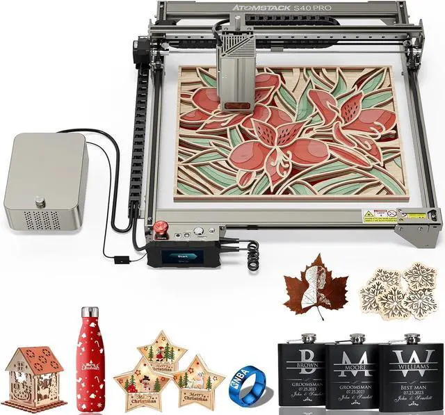 Main image of ATOMSTACK S40 Pro 210W Laser Engraving Machine with Automatic Air Assist Kits, 48W Industrial-Grade Laser Cutting Machine with Touchscreen, 24W/48W Dual Modes One Key Switch, Precious Gifts for Him