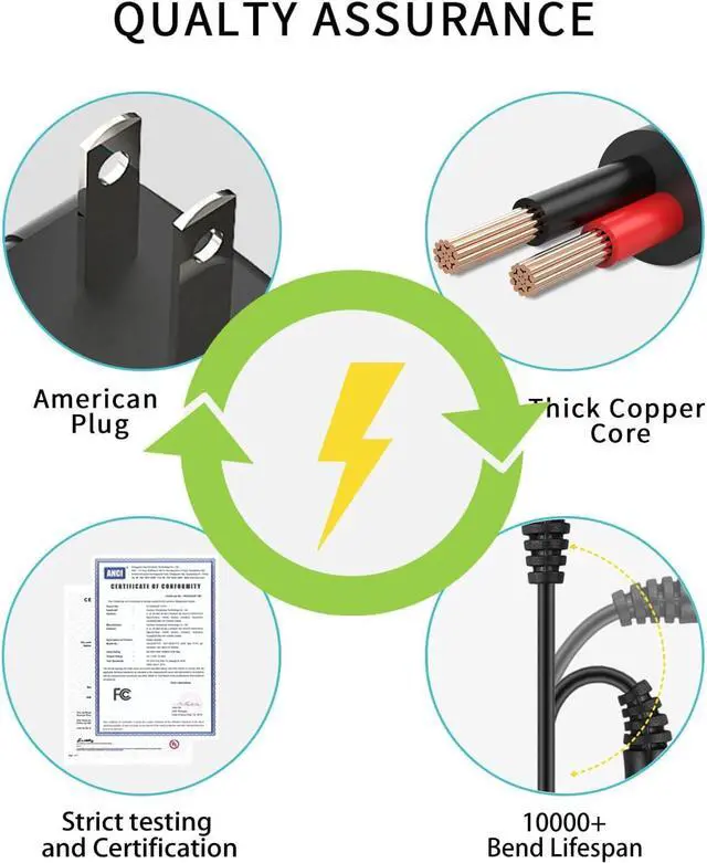 Alt view image 2 of 5 - 12V 3A [12 Volts 3 Amps] Adapter Power Supply AC to DC Plug 5.5 x 2.1mm & 2.5mm for 12volt 1A 1.5A 2A 2.5A 1000mA 1500mA 2000mA 2500mA 3000mA Equipment, 3.3ft Cord