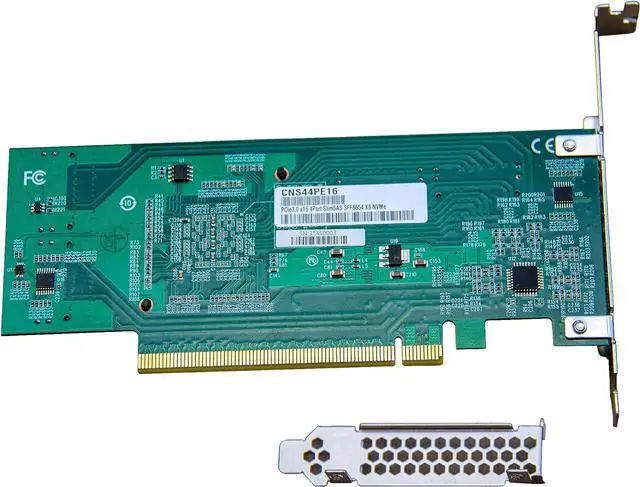 Alt view image 5 of 6 - PCI Express x16 to 4*SlimSAS 8X Expander, 8*U.2 NVMe SSD Adapter with SFF-8654 74 Pin Connector and Broadcom PLX8748 chipset for Servers