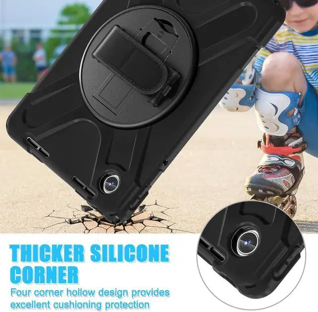 Alt view image 2 of 7 - Case for Tab M11 2024 (TB-330FU/330XU) 11", Durable Shockproof Protective Cover with 360° Rotating Stand - Hand Strap - Shoulder Strap,Black
