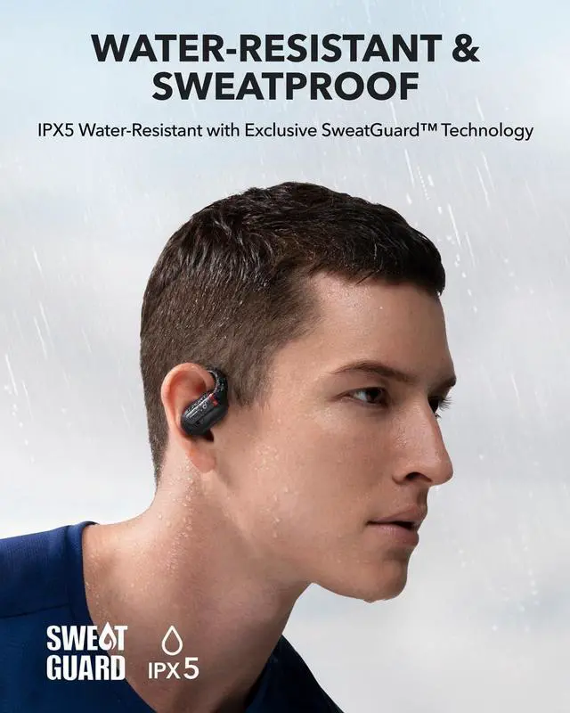 Alt view image 7 of 7 - Open-Ear Headphones, Ultra-Comfort, Lightweight Design, Snug Fit, Ergonomic Ear Hooks, Robust Bass, 36H Playtime, Bluetooth 5.3, App Control, Clear Calls, Wireless Earbuds