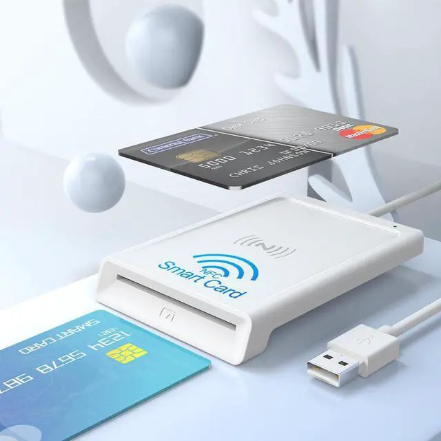 Main image of 2 in 1 Contactless Smart Card Reader Writer Contact DOD Military USB Common Access CAC Reader Military for Credit Piv Chip Card Compatible with Mac OS, Windows, Linux, Android
