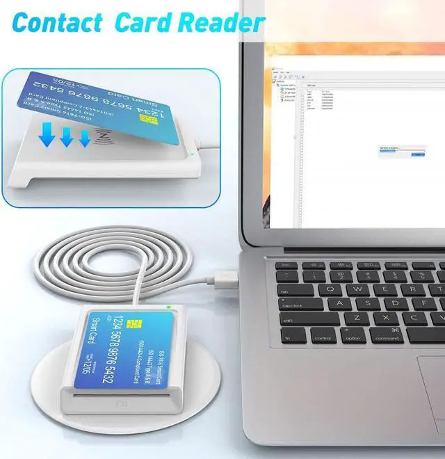 Alt view image 6 of 7 - 2 in 1 Contactless Smart Card Reader Writer Contact DOD Military USB Common Access CAC Reader Military for Credit Piv Chip Card Compatible with Mac OS, Windows, Linux, Android