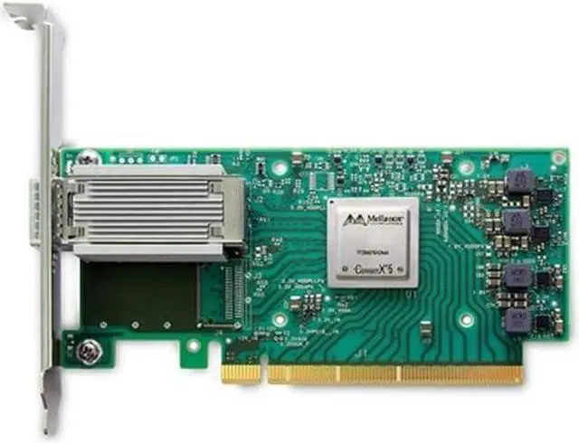 Alt view image 2 of 2 - Mellanox ConnectX-5 EN Network Adapter PCI Express 3.0 x16 Gb Ethernet 10 Gb Ethernet 40 Gb Ethernet Green/Silver (MCX515A-GCAT)