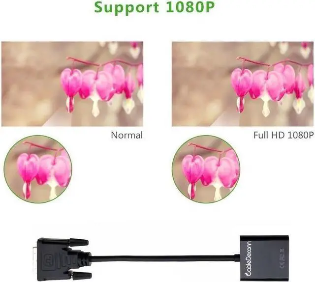 Alt view image 6 of 7 - CableDeconn Active DVI-D Link 24+1 Male to VGA Female M/F Video Cable Adapter Converter