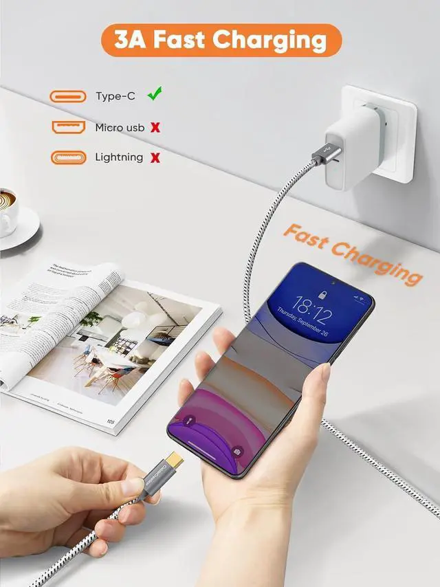 Alt view image 2 of 7 - CableCreation USB C to USB A Cable 3FT, 10Gbps USB C to USB 3.2 USB 3.1 Gen2 USB A to C Data Cable, Android Auto Cable 3A Fast Charge Cord for Type C External SSD MacBook, Galaxy S24+, iPhone 15/16+
