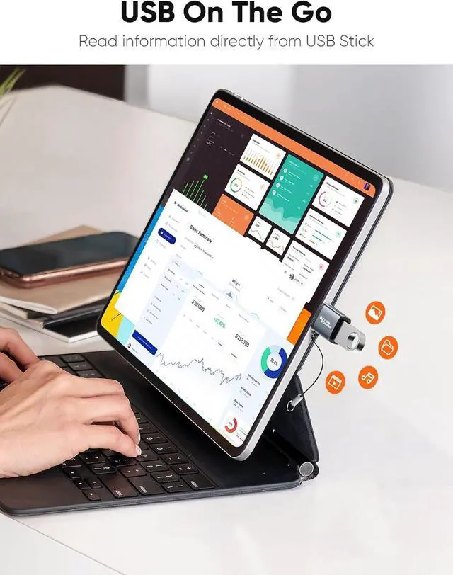 Alt view image 3 of 7 - CableCreation USB to USB C Adapter, USB 3.2 Gen 2 10Gbps, USB C Male to USB Female Adapter Compatible with iPhone 15 Pro/MacBook Pro/Air/iPad Pro,Thunderbolt 4/3 and More Type C Devices