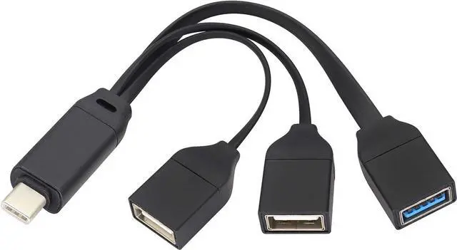 Main image of 3in1 OTG USB C 3.0 Cable,USB Type C 3.0 Male to 2 Port USB 2.0 + USB 3.0 Female OTG Splitter Cable,On The Go(OTG) for Smartphone,Laptops,Mouse Keyboards, More USB and Type-C Devices(21cm)