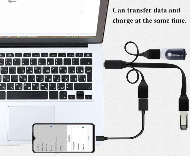 Alt view image 4 of 7 - 3in1 OTG USB C 3.0 Cable,USB Type C 3.0 Male to 2 Port USB 2.0 + USB 3.0 Female OTG Splitter Cable,On The Go(OTG) for Smartphone,Laptops,Mouse Keyboards, More USB and Type-C Devices(21cm)