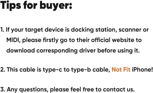Alt view image 7 of 7 - CableCreation USB C to USB B 3.1 Cable 10FT, USB B to USB C, USB Type B to USB C Cable 10Gbps Compatible with Thunderbolt 3 Host MacBook, External Hard Drive Black,Docking Station,Scanner 10 ft.