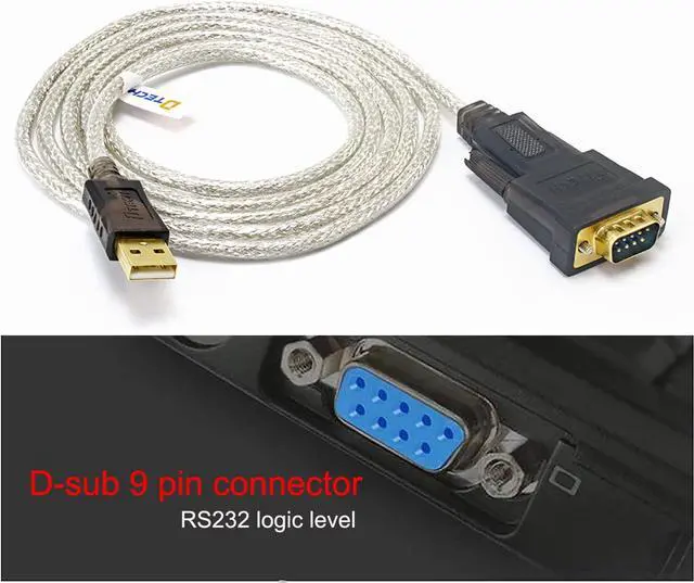Alt view image 7 of 7 - DTech Serial Cable to USB Adapter DB9 Male RS232 Port Supports Windows 11 10 8 7 Mac (6 Feet, PL2303)