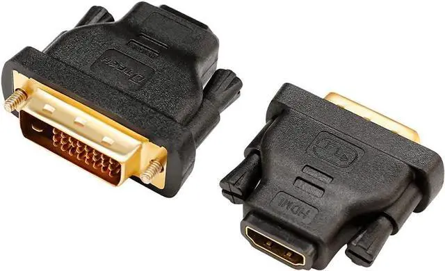 Alt view image 6 of 6 - DTech DVI Male to HDMI Female Adapter Bi-Directional DVI-D Port Converter
