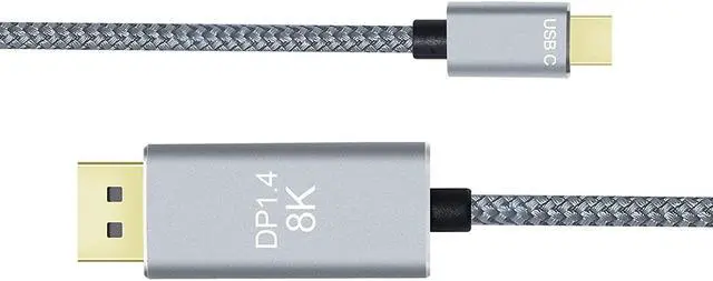 Alt view image 2 of 6 - DCHAV 8K USB-C to DisplayPort Cable 3-Foot 4K@144Hz 8K@60Hz 2K@165Hz USB to DP Adapter Display Port Cord Nylon Braided Aluminum Connector for Monitor Computer Laptop Television Tablet