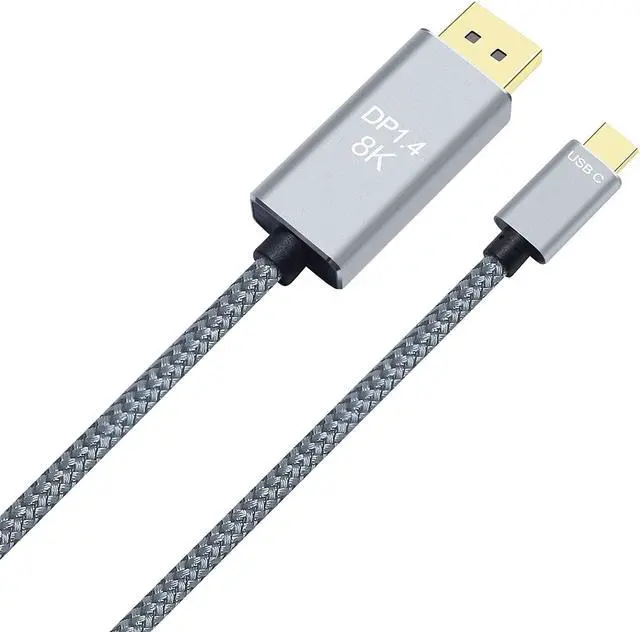 Alt view image 5 of 6 - DCHAV 8K USB-C to DisplayPort Cable 6-Foot 4K@144Hz 8K@60Hz 2K@165Hz USB to DP Adapter Display Port Cord Nylon Braided Aluminum Connector for Monitor Computer Laptop Television Tablet 6 ft.