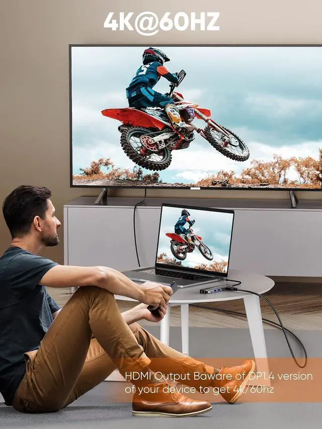 Alt view image 6 of 7 - USB C Hub 4K 60Hz, CableCreation 7-in-1 USB-C Hub Multiport Adapter with 1Gbps Ethernet, HDMI, 2 USB 3.0 Ports, 100W PD and SD/TF Cards Reader, Compatible with Steam Deck MacBook Pro/Air, iPad Pro