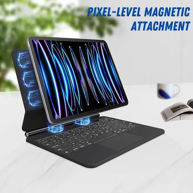 Alt view image 6 of 7 - iPad Air 13 Inch Keyboard: iPad Air 13 Inch Case Keyboard, iPad Pro 12.9 Case with Keyboard for 3/4/5/6th Gen | Floating Cantilever Stand, Multi-Touch Trackpad Multi-Color Backlit iPad Magic Keyboard