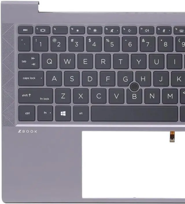 Alt view image 6 of 7 - New Replacement for ZBOOK Firefly 14 G7 G8 Laptop Upper Case Palmrest Backlit Keyboard Assembly Part M07131-001 M36447-001 Gray