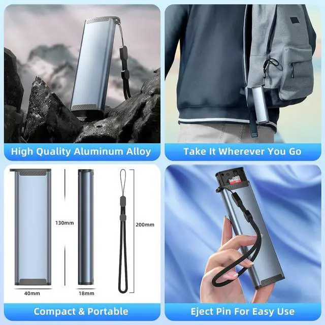 Alt view image 7 of 7 - 9 in 1 SD Card Reader with USB3.0 Type C SD/TF/Sim Card Carrying Case Holder, High Speed Card Reader Case, Plug and Play Multiple Memory Card Reader for iPhone/Android/Action Cameras/Tablet/Drones