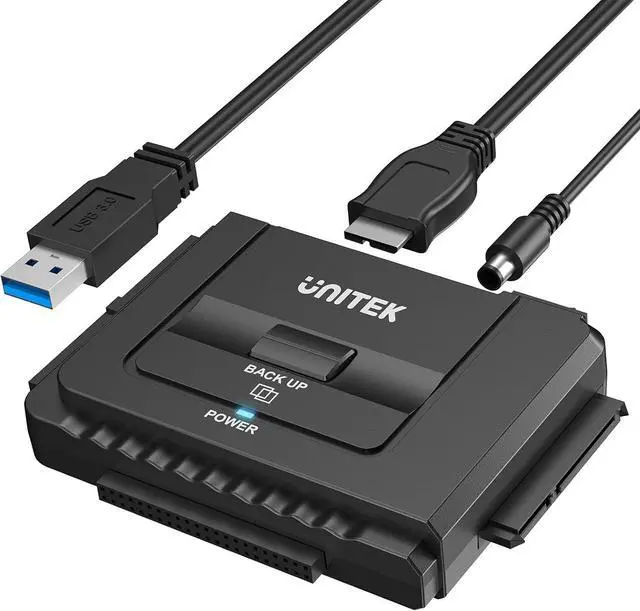 Main image of USB 3.0 to IDE and SATA Converter External Hard Drive Adapter Kit for Universal 2.5/3.5 HDD/SSD Hard Drive Disk, One Touch Backup Function, Included 12V/2A Power Adapter
