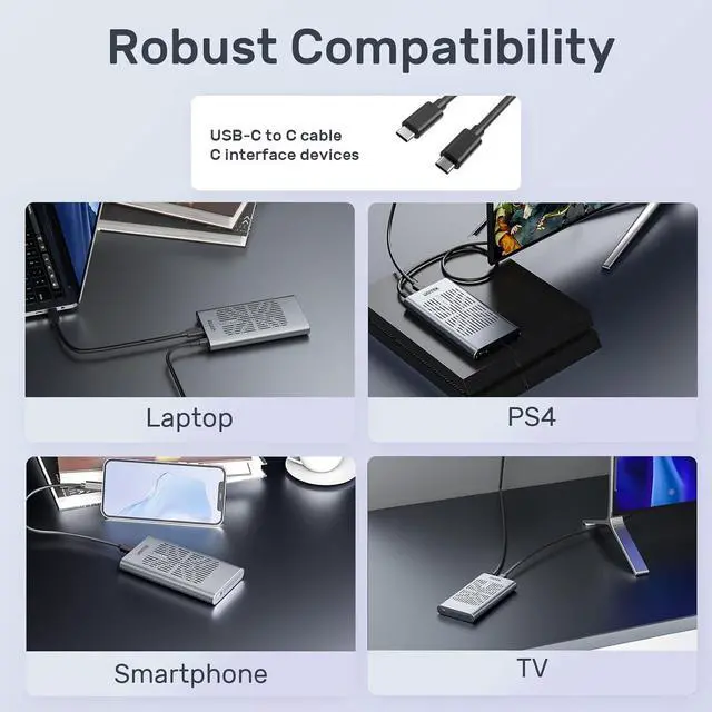 Alt view image 3 of 7 - NVMe M.2 Duplicator with Offline Clone, Dual-Bay Tool-Free USB C 3.2 Gen 2*2 20Gbps to NVMe PCIe M-Key(B+M Key) Hard Drives Enclosure, Support UASP Trim and One- Key System Disk Copy Function