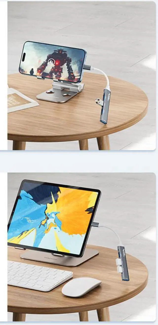 Alt view image 7 of 7 - USB C Hub, 4 Ports USB 3.0X1 USB 2.0X3  Hub Splitter with 5Gbps Data Transfer, USB C Splitter for Type C MacBook, Mac Pro, iMac, Surface, XPS, Flash Drive, Mobile HDD