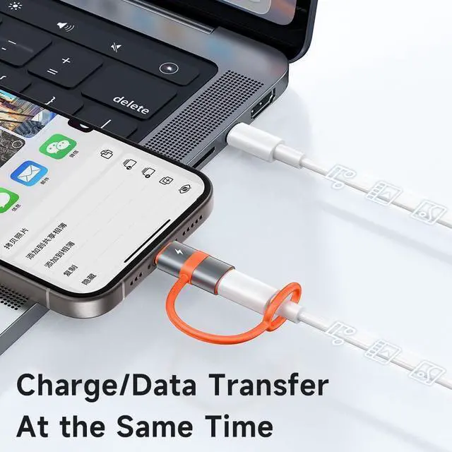 Alt view image 3 of 6 - Lightning Female to USB C Male Adapter 60W Lightning to Type-C Adapter PD Fast Charging for iPhone 15/15 Pro/15 ProMax/15 Plus/iPad Pro/iPad Air/MacBook Pro/Galaxy,No Support OTG/Audio