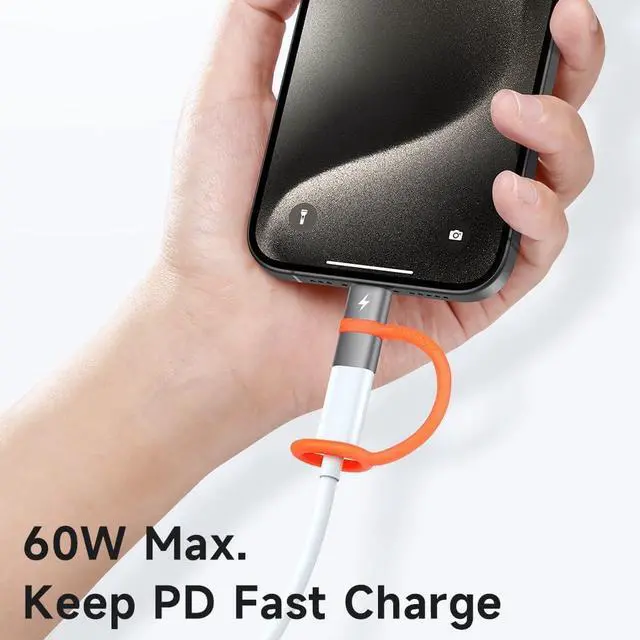 Alt view image 4 of 6 - Lightning Female to USB C Male Adapter 60W Lightning to Type-C Adapter PD Fast Charging for iPhone 15/15 Pro/15 ProMax/15 Plus/iPad Pro/iPad Air/MacBook Pro/Galaxy,No Support OTG/Audio