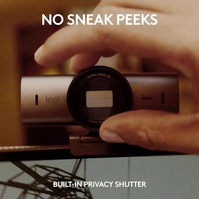 Alt view image 4 of 7 - MX Brio Ultra HD 4K Collaboration and Streaming Webcam, 1080p at 60 FPS, Dual Noise Reducing Mics, Show Mode, USB-C, Webcam Cover, Works with Microsoft Teams, Zoom, Google Meet - Graphite
