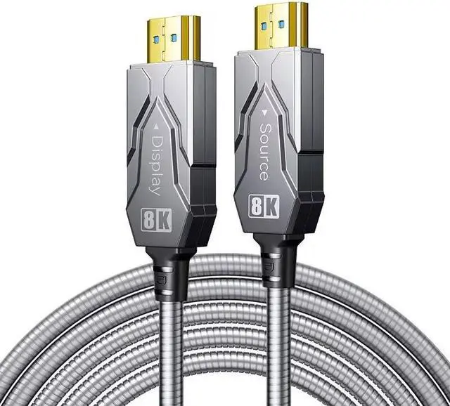 Main image of Fiber Optic HDMI 2.1 Cable 50 FT, in Wall - 48Gbps Outdoor Armoured HDMI 2.1 Cable 8K@60Hz,4K@120Hz Dynamic HDR, eARC for RTX 3080/3090 Xbox Series X PS5 Denon AV Receiver L-G Sam-sung S-ony TV