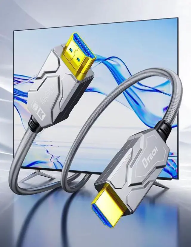 Alt view image 3 of 6 - Fiber Optic HDMI 2.1 Cable 50 FT, in Wall - 48Gbps Outdoor Armoured HDMI 2.1 Cable 8K@60Hz,4K@120Hz Dynamic HDR, eARC for RTX 3080/3090 Xbox Series X PS5 Denon AV Receiver L-G Sam-sung S-ony TV