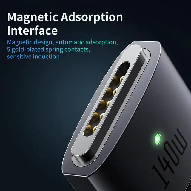 Alt view image 3 of 7 - mcdodo 140W USB C to Magsafe 3 Cable, MacBook Air Charger Magnetic Cable Compatible with MacBook Pro/Air M1 M2 M3(2021-2024 14"&16")-6.6ft