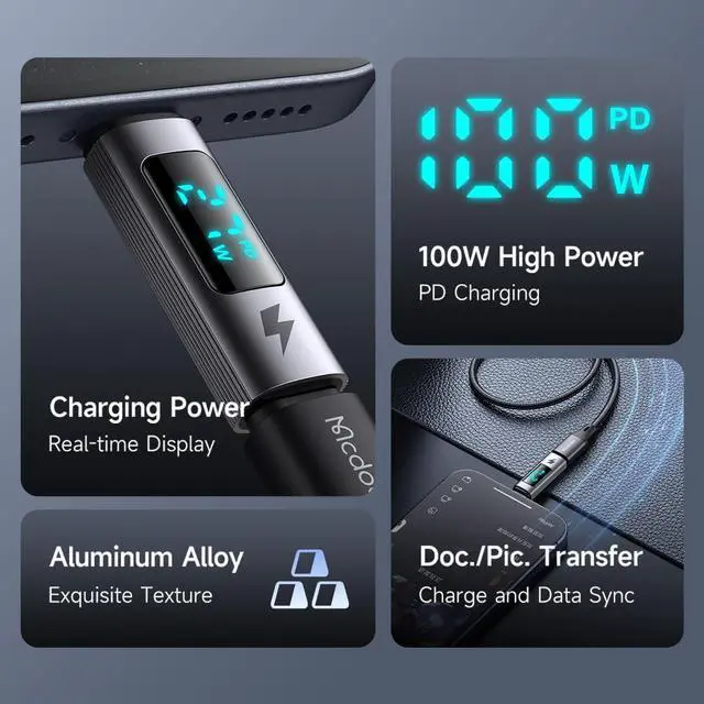 Alt view image 4 of 7 - USB C to USB C Digital Display Adapter 100W Charging Data Transfer USB C Female to Type C Plug Compatible with MacBook/i-Phone15/i-Pad/Galaxy/Xperia/Pixel/Android