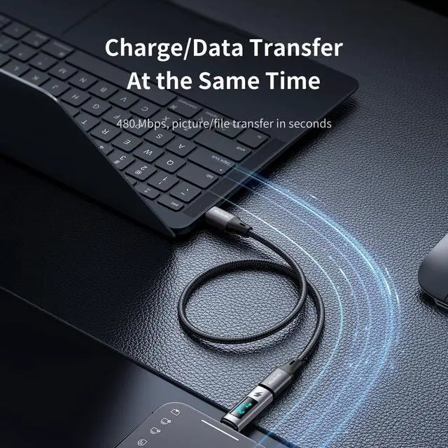 Alt view image 6 of 7 - USB C to USB C Digital Display Adapter 100W Charging Data Transfer USB C Female to Type C Plug Compatible with MacBook/i-Phone15/i-Pad/Galaxy/Xperia/Pixel/Android