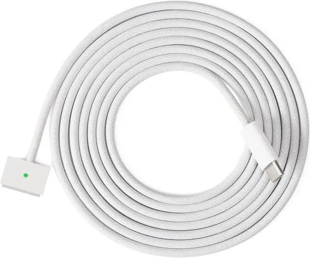 Alt view image 2 of 7 - 140W USB-C to Magnetic 3 Power Cable, Compatible with MacBook Pro M1/M2/M3 Pro/Max 14"/16" 2021/2022/2023 & MacBook Air 13.6"/15.3" M2/M3 2022/2023/2024-6.6ft (Silver)