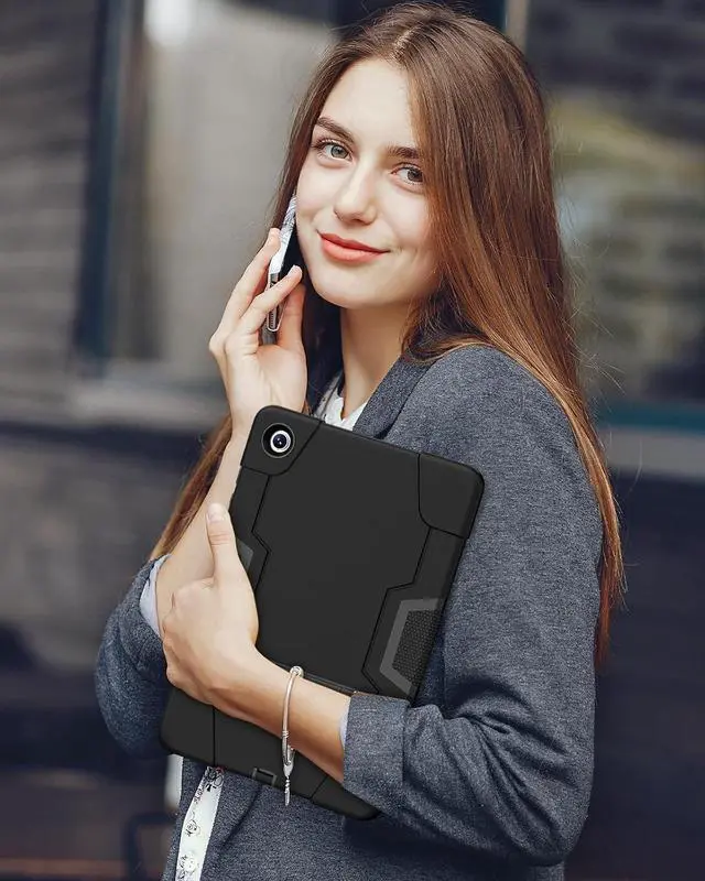 Alt view image 7 of 7 - Case for Galaxy Tab A9 Plus Case,Tablet A9 Plus Case with Built-in Screen Protector Kickstand,Hybrid Shockproof Galaxy Tab A9+ Case 11 Inch (SM-X210/X216/X218) Black