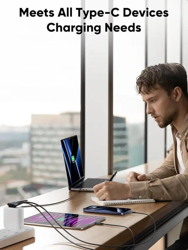 Alt view image 5 of 7 - CableCreation USB C to USB C Cable Right Angle 240W 3FT Fast Charging Type C Braided C Cord for iPhone 15 16 Pro Max, MacBook Pro/Air, iPad Pro/Air, S24/S23+, Pixel 9, Compatible 140/100/60W