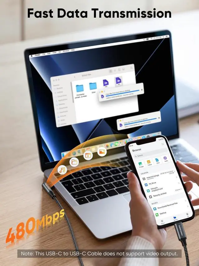 Alt view image 6 of 7 - CableCreation USB C to USB C Cable Right Angle 240W 3FT Fast Charging Type C Braided C Cord for iPhone 15 16 Pro Max, MacBook Pro/Air, iPad Pro/Air, S24/S23+, Pixel 9, Compatible 140/100/60W